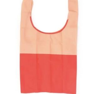 BAGGU Colorblock Two-Tone Tote | Standard | Peach and Coral | Discontinued